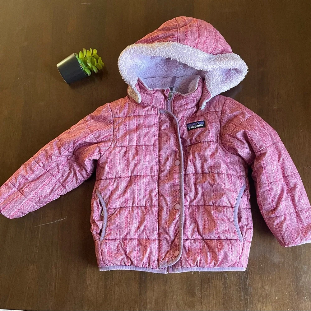 Patagonia Pink Reversible Dream Song Hoody Jacket Size 4T